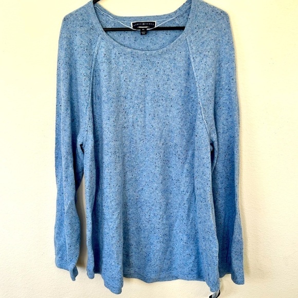 Karen Scott Curved Hem Blue Pullover Sweater XL NWT - Picture 1 of 8